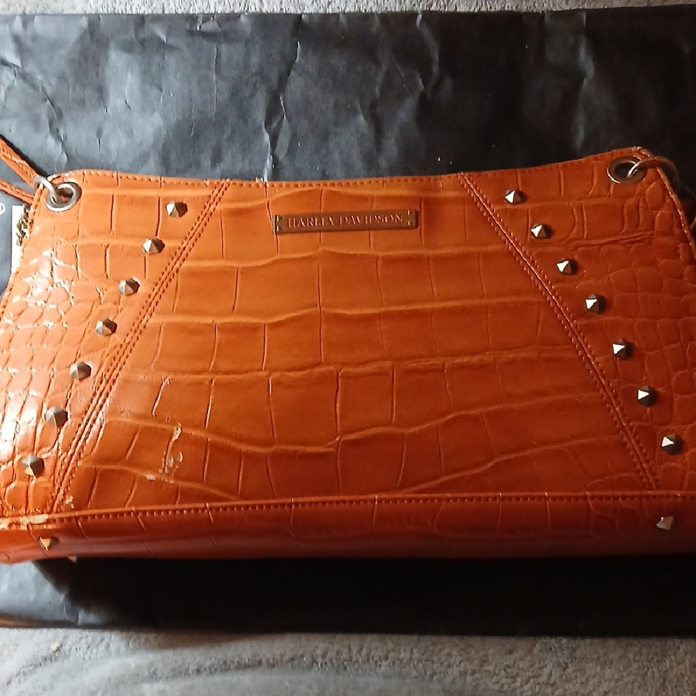 Harley Davidson Orange Studded Women's Bag